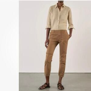 Nili Lotan Size 6 Cropped Military Pants Utilitarian Tawny Tan